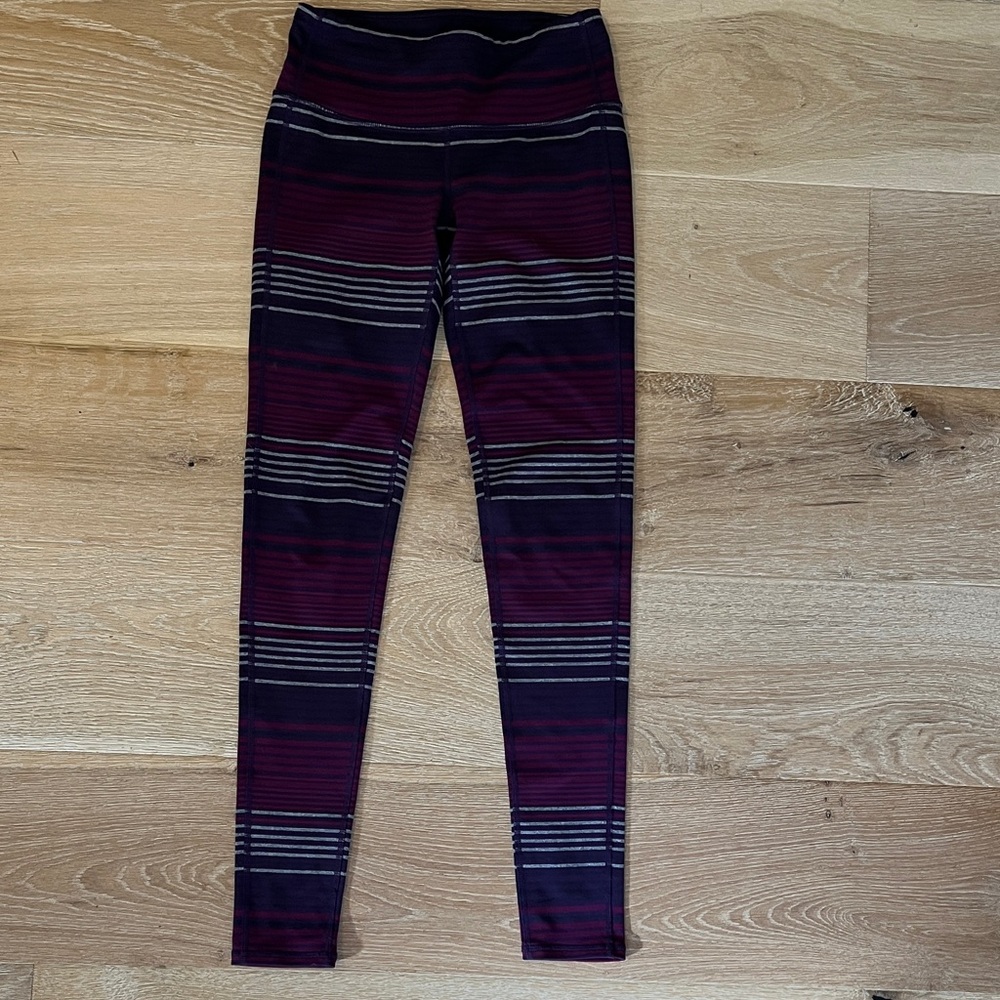 Athleta Leggings - Purple and Black Stripes